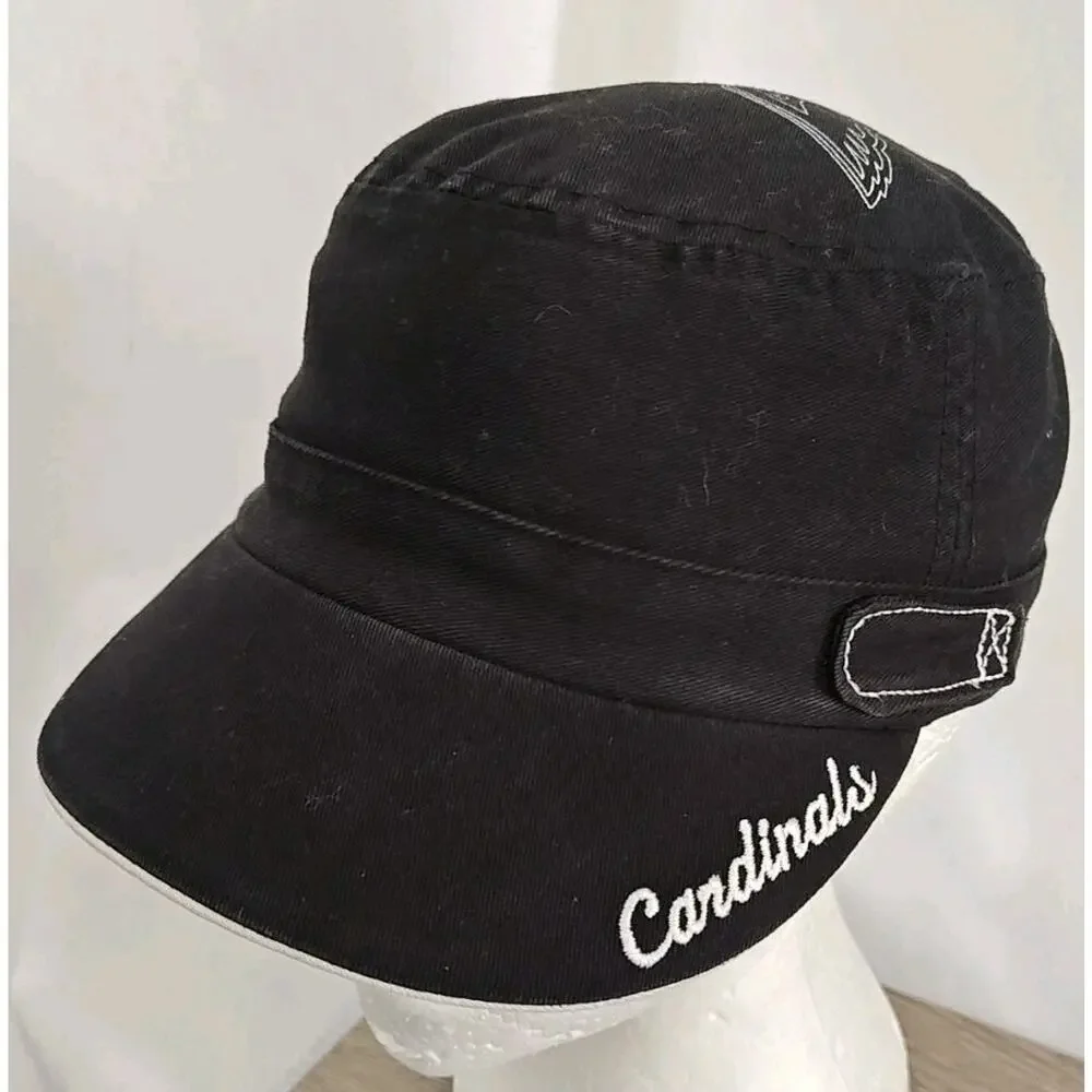 NFL Arizona Cardinals Women's Hat Cap Black Adjustable Strapback Cadet‎ Newsboy